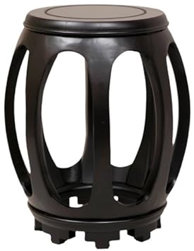 Classic Asian Furniture & Unique Gifts - 18" Qing Rosewood Barrel Stool Planter Stand - Rosewood