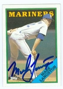 Mark Langston Autographed/Hand Signed baseball card (Seattle Mariners) 1988 Topps #80