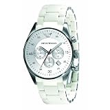 Emporio Armani Watch, Mens Chronograph White Silcone and Stainless Steel Bracelet AR5859 by Emporio Armani