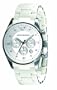 Emporio Armani Men's AR5859 Sport White Silicone Silver Chronograph Dial Watch