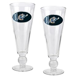 Washington Wizards NBA 2pc Pilsner Glass Set with Basketball on stem - Oval Logo by Great American Products