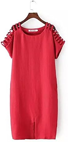XianShiYa Women's Sexy Elegant Hollow Short Sleeve O Neck Pencil Bodycon Dress