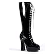 5 Inch Sexy Knee High Boots With Zipper Chunky Heel Platform