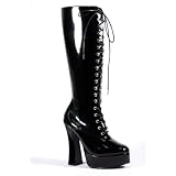 5 Inch Sexy Knee High Boots With Zipper Chunky Heel Platform