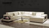 4PC Modern headrest adjustable white Leather Sectional Sofa S1013