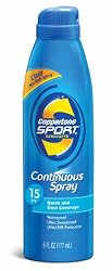 Coppertone Sport Continuous Spray SPF 15, 6-Ounce Bottle (Pack of 3)
