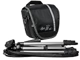 Produkt-Bild: Fototasche, Kameratasche Typ Miami Colt, antrazit, Set mit kompaktem Reisestativ, passend f&uuml;r Samsung NX5, NX10, NX20, NX11, NX100, NX200, NX210, NX1000 GX20, GX10, GX1