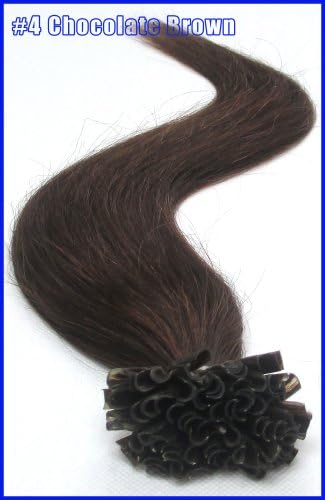 18inch 20inch 22inch Virgin Remy keratin Nail Tip U Tip Human Hair Extensions 50g 100s/pack (20inch   50cm   50g, #4 medium brown)
