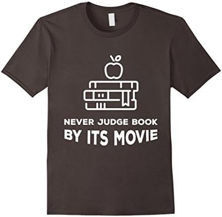 Men's Never Judge Book By Its Movie Funny Reader Books T-Shirt Tee XL Asphalt
