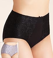 2 Pack Cotton Rich Firm Control Floral Lace Knickers
