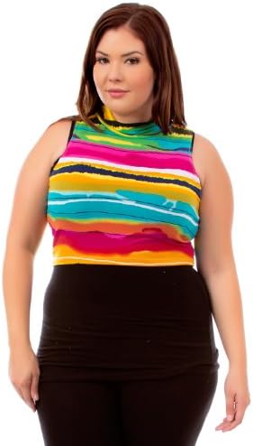 Haute 18 Plus size multicolored stripe sleevless top