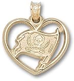 Tampa Bay Buccaneers Flag Heart Gold Plated Charm/Pendant