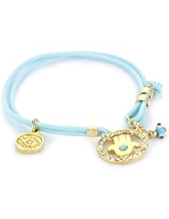 Blee Inara Turquoise Color Elastic Hamsa with Swarovski Bracelet