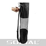 SODIAL(R) Portable Mesh Center Black Pilates Mat Bag Carrier for Yoga