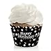 Adult Happy Birthday - Gold - Birthday Party Decorations - Party Cupcake Wrappers - Set of 12