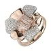14K Rose and White Gold Diamond Flower Ring