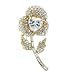 Rhinestone Heart Clover Pin Brooch