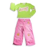 Mish Mish - Toddler Girls Long Sleeve Corduroy Pant Set, Green, Pink
