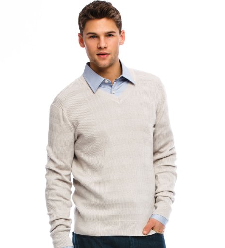 Armani Exchange Tonal Striped V-neck