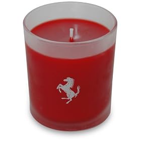 Ferrari glass candle red