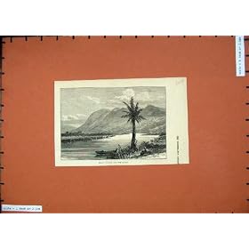 Bateau de Lac Tree de 1874 de Vue Montagnes du Mont Carmel Kishon