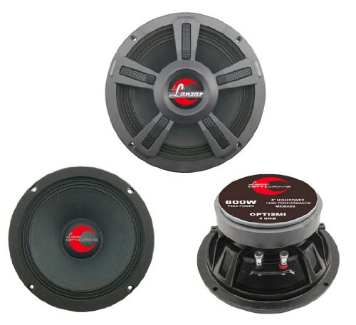 Lanzar OPTI8MI Opti Pro 800 Watts 8'' High Power Midbass Speakers