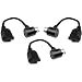 Cables Unlimited PWR-PSLIB-3 1 Foot Outlet Xtender Power Cord with Pass Through