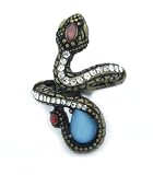 Gold Snake Ring with Stones - Stretches