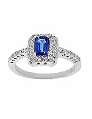 14K White Gold Tanzanite and Diamond Ring -- LIFETIME WARRANTY