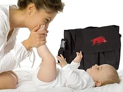 University of Arkansas Diaper Bag Official NCAA College Logo Deluxe Arkansas Razorbacks - Baby Bag - BEST Baby Shower GIFT for New Dad, Father or New Mom Mother GIFTS