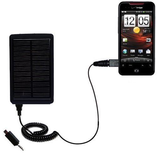 Solar Powered Rechargeable External Battery Pocket Charger for the HTC DROID Incredible - uses Gomadic TipExchange Technology