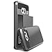 S6 Edge Case, TekSonic® Samsung Galaxy S6 Edge Case (Gunmetal) Armor Series [Card Slide Slot][Drop Protection][Heavy Duty][Wallet] Full Cover Protection Tough Case for Samsung Galaxy S6 Edge