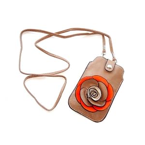 Camel Leather Designer Cell Phone Carrying Case Cover 