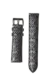 19mm Black Tommy Bahamas Braided Style Italian Leather Watchband with S/S Buckle