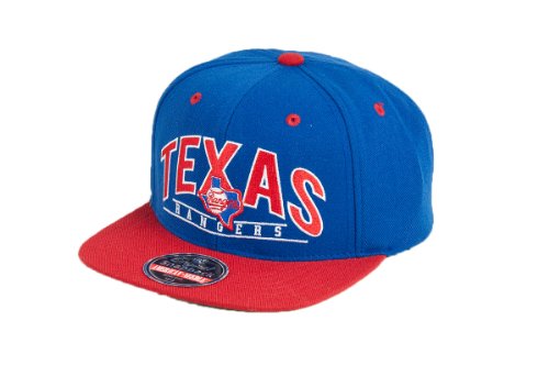 MLB Men's Texas Rangers Arched Snapback Cap (Royal/Red, Adjustable)