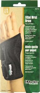 Mueller Fitted Wrist Left, Black, Large/XLarge