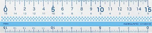 KOKUYO GY-GBA100B カッター定規<まなびすと>メタクリル樹脂製 15cm 目盛り ブルー