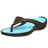 Veggies Women's Lizzie Thong Sandal,Chocolate/Turquoise,9 M