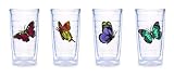 Tervis Tumbler Butterflies 16-Ounce Double Wall Insulated Tumbler, Set of 4