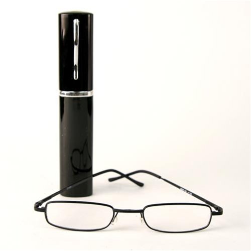 Buy Classic Spring Hinged Reading Glass with Metal Case (5 3 4h x 1w) - Black +1.25 now!