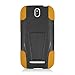 Eagle Cell PHHTCONESVYSTYEBK HypeKick Hybrid Protective Gummy TPU Case with Kickstand for HTC One SV - Retail Packaging - Yellow/Black