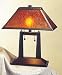 Tiffany Mica Table/Desk Lamp in Double Bronze Post Design and Mica Shade