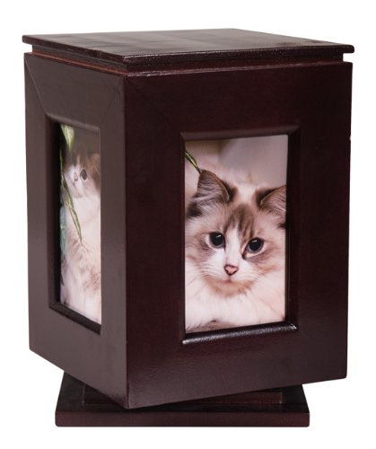Classic Products Keepsake Pet Memorial Display, Medium Rotating 5 x 8, Mahogany
