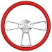Red Steering Wheel 14 Inch Aluminum with Chevy Installation Adapter and Horn
