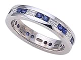 1.45 cts Genuine Sapphire Eternity Band - Platinum, 18kt White or Yellow Gold