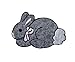 Gray Bunny Rabbit Iron on Embroidered Patch
