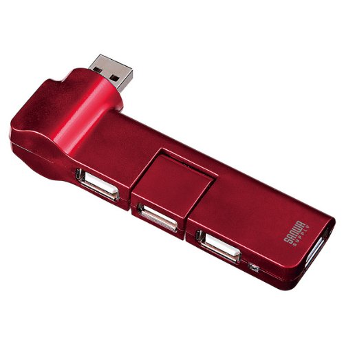 SANWA SUPPLY USB-HUB238R USB2.0ハブ(レッド)