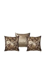 Apolena Set Funda De Cojín 3 Uds. (Marrón/Oro)