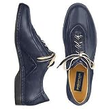 Pakerson Blue Italian Hand Made Calf Leather Lace-up Shoes