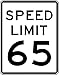 Street & Traffic Sign Wall Decals - Speed Limit Sign 65 mph - 12 inch Removable Graphic